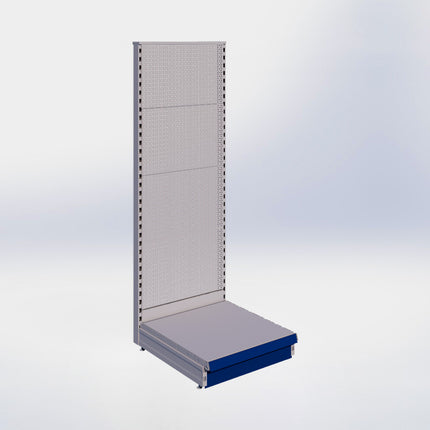 Kopstelling perforatie - H180 x B66,5 x D67 cm - 1 niveau - Grijs