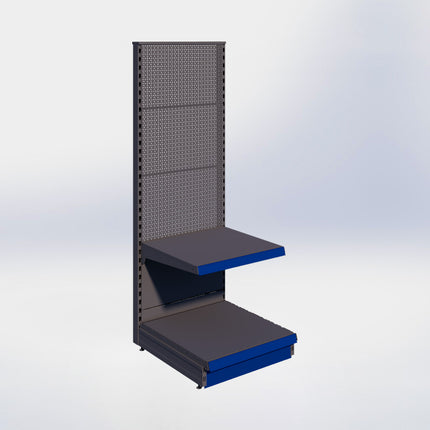 Kopstelling perforatie - H180 x B66,5 x D67 cm - 2 niveaus - Antraciet