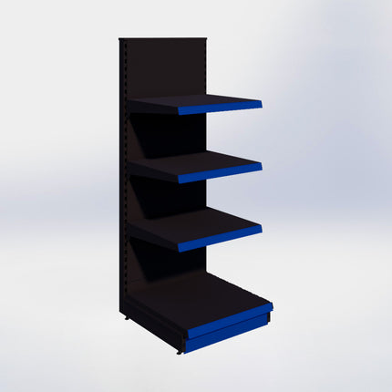 Kopstelling - H180 x B66,5 x D67 cm - 4 niveaus - Zwart