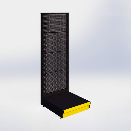 Kopstelling perforatie - H180 x B66,5 x D67 cm - 1 niveau - Zwart