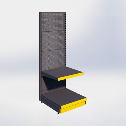 Kopstelling perforatie - H180 x B66,5 x D67 cm - 2 niveaus - Antraciet