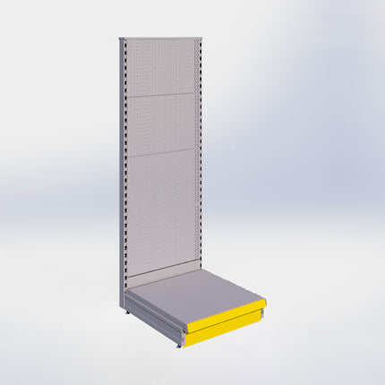 Kopstelling perforatie - H180 x B66,5 x D67 cm - 1 niveau - Grijs