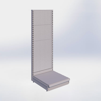 Kopstelling perforatie - H180 x B66,5 x D67 cm - 1 niveau - Grijs