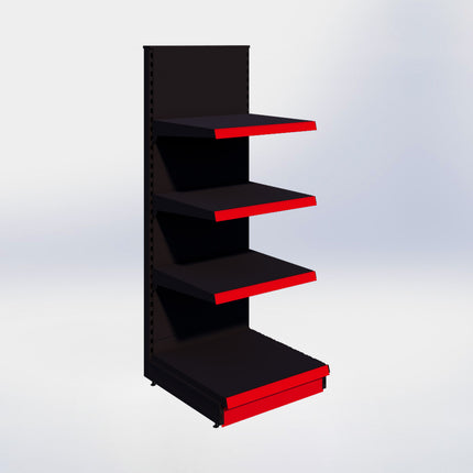 Kopstelling - H180 x B66,5 x D67 cm - 4 niveaus - Zwart