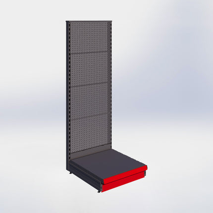 Kopstelling perforatie - H180 x B66,5 x D67 cm - 1 niveau - Antraciet