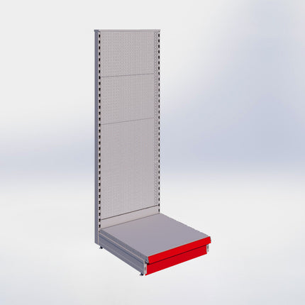 Kopstelling perforatie - H180 x B66,5 x D67 cm - 1 niveau - Grijs