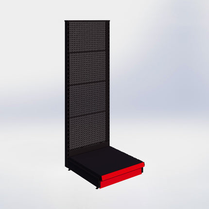 Kopstelling perforatie - H180 x B66,5 x D67 cm - 1 niveau - Zwart