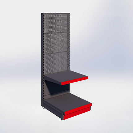 Kopstelling perforatie - H180 x B66,5 x D67 cm - 2 niveaus - Antraciet