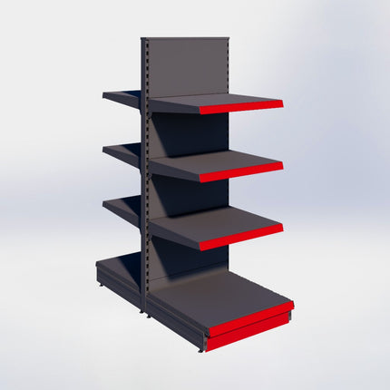 Middenstelling - H180 x B66,5 x D67 cm - 4 niveaus - Antraciet