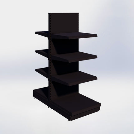 Middenstelling - H180 x B66,5 x D67 cm - 4 niveaus - Zwart