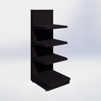 Kopstelling - H180 x B66,5 x D67 cm - 4 niveaus - Zwart