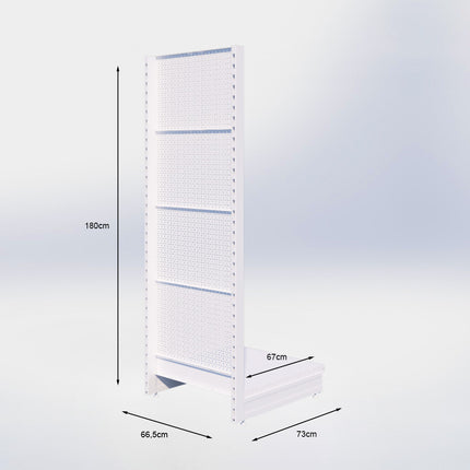 Kopstelling perforatie - H180 x B66,5 x D67 cm - 1 niveau - Zwart