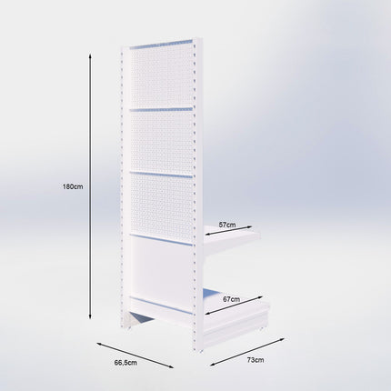 Kopstelling perforatie - H180 x B66,5 x D67 cm - 2 niveaus - Zwart