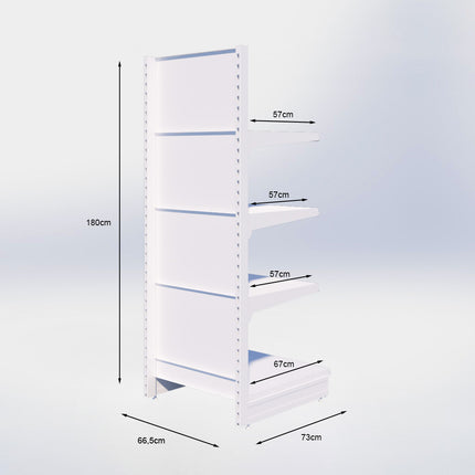 Kopstelling - H180 x B66,5 x D67 cm - 4 niveaus - Zwart