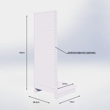 Kopstelling perforatie - H180 x B66,5 x D67 cm - 1 niveau - Zwart
