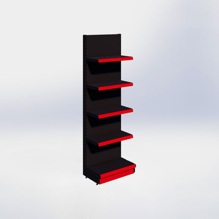 Wandstelling - H215 x B66,5 x D37 cm - 5 niveaus - Zwart