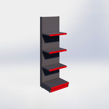 Wandstelling - H215 x B66,5 x D47 cm - 4 niveaus - Antraciet