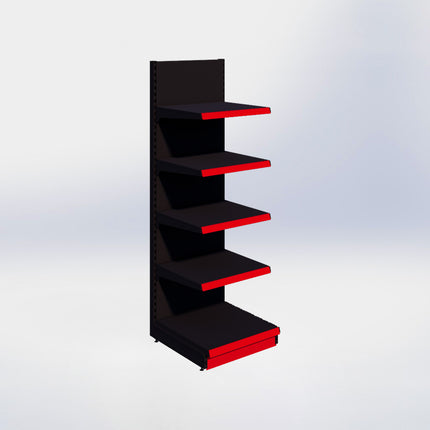 Wandstelling - H215 x B66,5 x D67 cm - 5 niveaus - Zwart