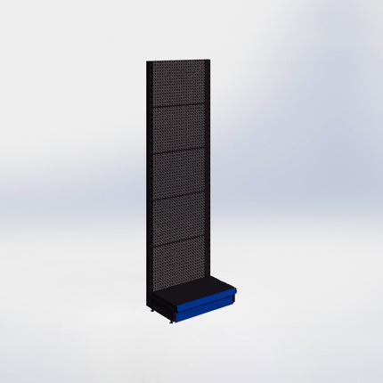 Wandstelling perforatie - H215 x B66,5 x D37 cm - 1 niveau - Zwart