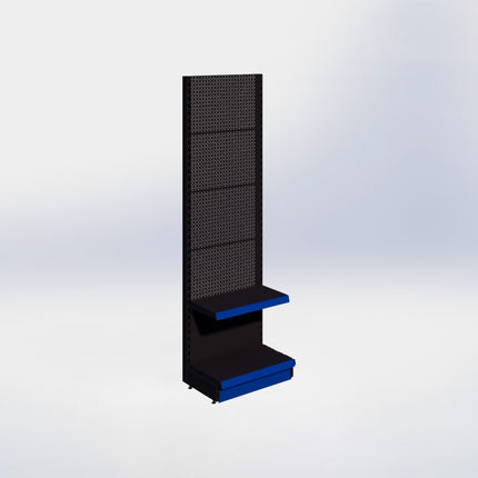 Wandstelling perforatie - H215 x B66,5 x D37 cm - 2 niveaus - Zwart