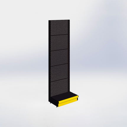 Wandstelling perforatie - H215 x B66,5 x D37 cm - 1 niveau - Zwart