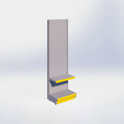 Wandstelling perforatie - H215 x B66,5 x D37 cm - 2 niveaus - Grijs