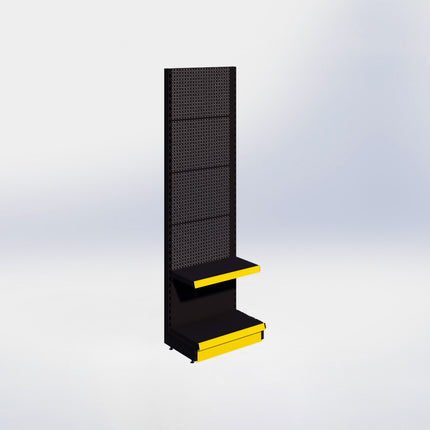 Wandstelling perforatie - H215 x B66,5 x D37 cm - 2 niveaus - Zwart