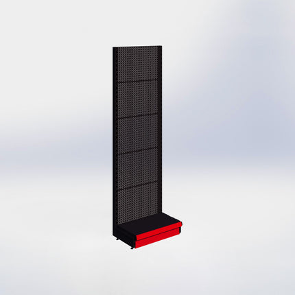 Wandstelling perforatie - H215 x B66,5 x D37 cm - 1 niveau - Zwart