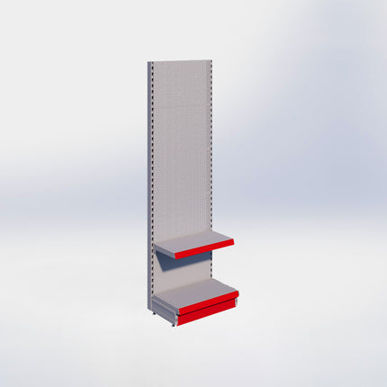 Wandstelling perforatie - H215 x B66,5 x D37 cm - 2 niveaus - Grijs