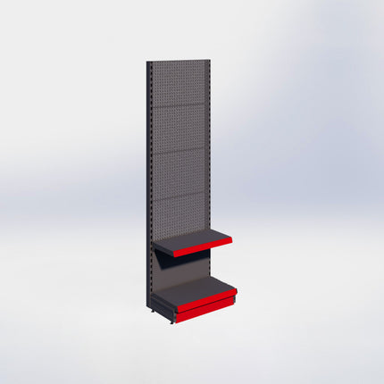 Wandstelling perforatie - H215 x B66,5 x D37 cm - 2 niveaus - Antraciet