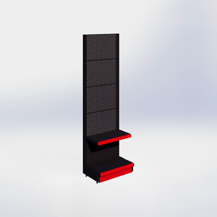 Wandstelling perforatie - H215 x B66,5 x D37 cm - 2 niveaus - Zwart