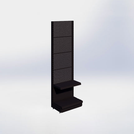 Wandstelling perforatie - H215 x B66,5 x D37 cm - 2 niveaus - Zwart