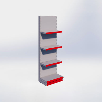 Wandstelling - H215 x B66,5 x D37 cm - 4 niveaus - Grijs