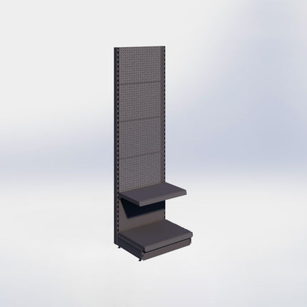 Wandstelling perforatie - H215 x B66,5 x D47 cm - 2 niveaus - Antraciet