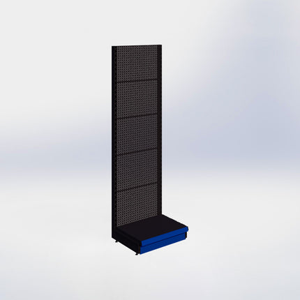 Wandstelling perforatie - H215 x B66,5 x D47 cm - 1 niveau – Zwart