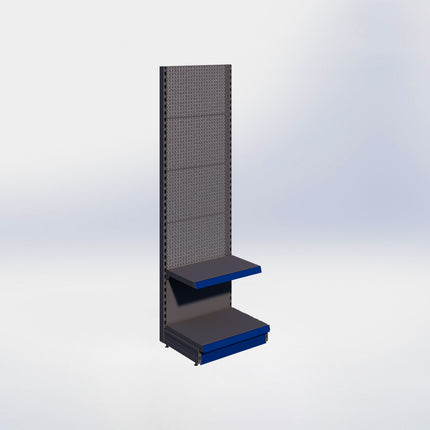 Wandstelling perforatie - H215 x B66,5 x D47 cm - 2 niveaus - Antraciet