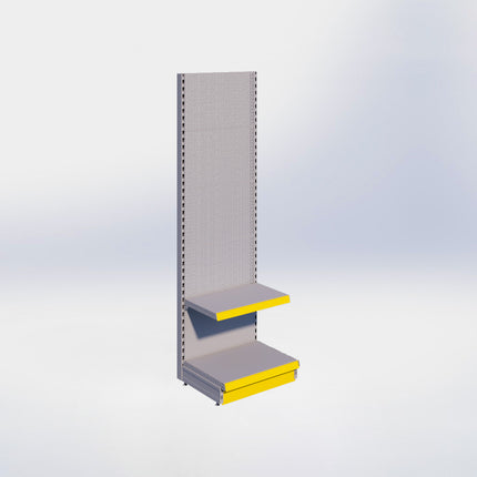 Wandstelling perforatie - H215 x B66,5 x D47 cm - 2 niveaus - Grijs