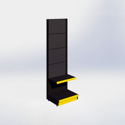 Wandstelling perforatie - H215 x B66,5 x D47 cm - 2 niveaus - Zwart