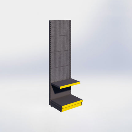 Wandstelling perforatie - H215 x B66,5 x D47 cm - 2 niveaus - Antraciet