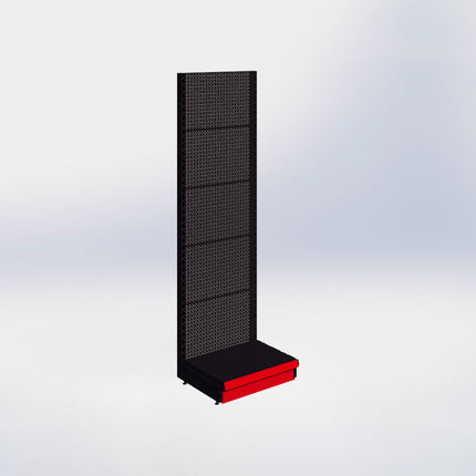 Wandstelling perforatie - H215 x B66,5 x D47 cm - 1 niveau – Zwart