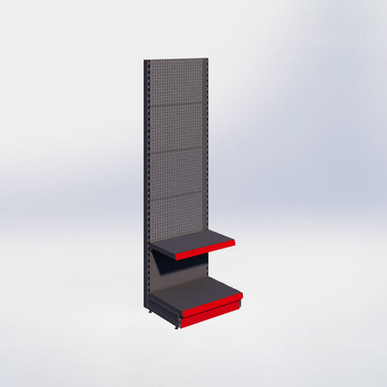 Wandstelling perforatie - H215 x B66,5 x D47 cm - 2 niveaus - Antraciet