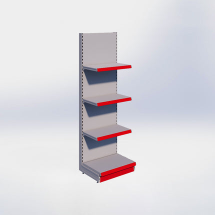 Wandstelling - H215 x B66,5 x D47 cm - 4 niveaus - Grijs