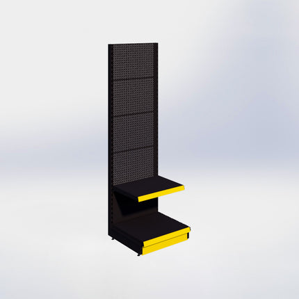 Wandstelling perforatie - H215 x B66,5 x D57 cm - 2 niveaus - Zwart