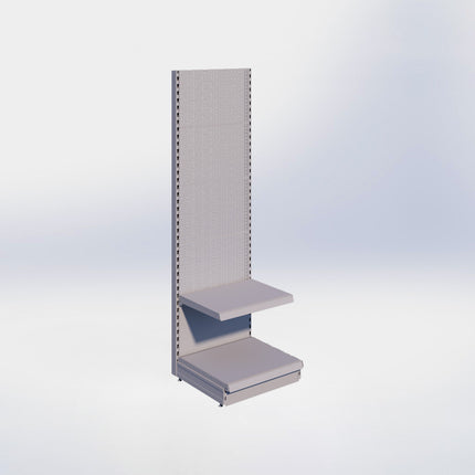 Wandstelling perforatie - H215 x B66,5 x D57 cm - 2 niveaus - Grijs