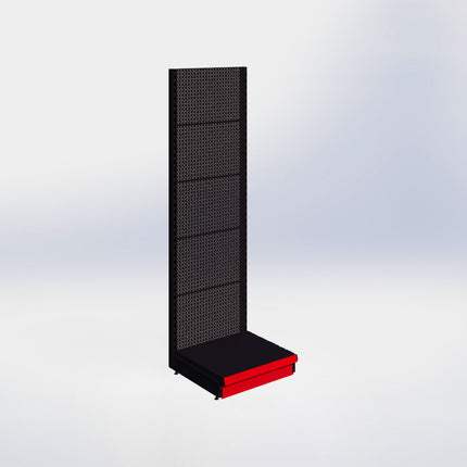 Wandstelling perforatie - H215 x B66,5 x D57 cm - 1 niveau – Zwart