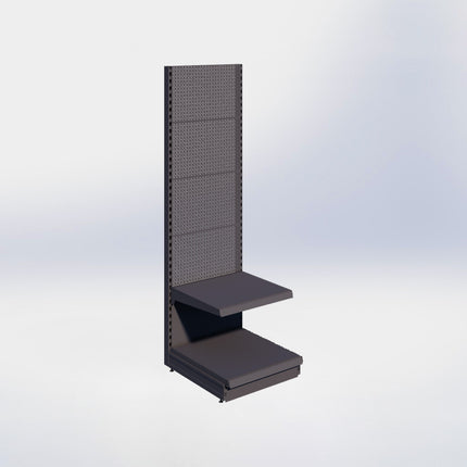 Wandstelling perforatie - H215 x B66,5 x D67 cm - 2 niveaus - Antraciet