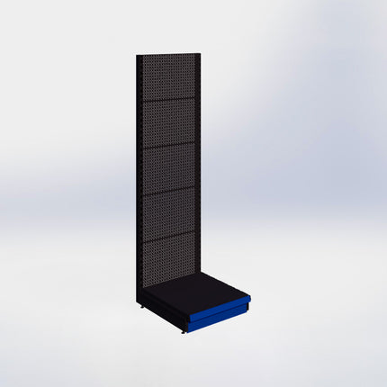 Wandstelling perforatie - H215 x B66,5 x D67 cm - 1 niveau – Zwart