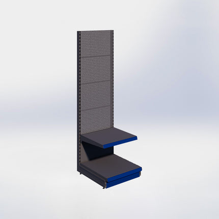 Wandstelling perforatie - H215 x B66,5 x D67 cm - 2 niveaus - Antraciet