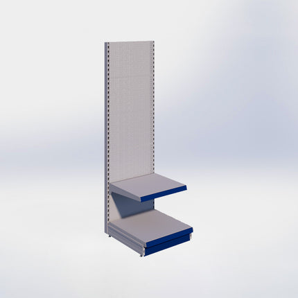 Wandstelling perforatie - H215 x B66,5 x D67 cm - 2 niveaus - Grijs