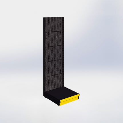 Wandstelling perforatie - H215 x B66,5 x D67 cm - 1 niveau – Zwart